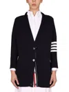 Thom Browne Dark Blue Cotton Oversize Cardigan In Blue