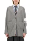 THOM BROWNE THOM BROWNE CARDIGAN WITH INLAY 4BAR