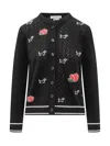 Thom Browne Black Pointelle Jersey Hector & Rose Cardigan In Black