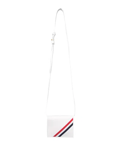 THOM BROWNE CARD HOLDER WITH SHOULDER STRAP