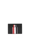 Thom Browne Black Calfskin Cardholder Accessory In Black