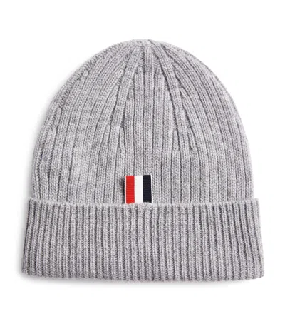 Thom Browne Cashmere 4-bar Beanie In Grey