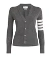 Thom Browne 4-bar Merino Wool Cardigan In Grey