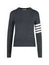 Thom Browne Cashmere 4 Bar Pullover In Grey