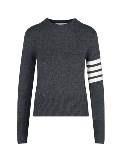 Thom Browne Cashmere 4 Bar Pullover In Grey