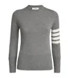 Thom Browne Melange Grey Wool Sweater In Grey