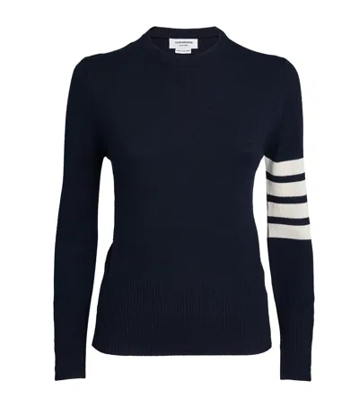 Thom Browne Cashmere 4-bar Sweater In Blue