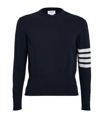 Thom Browne Wool Crewneck Sweater In Navy