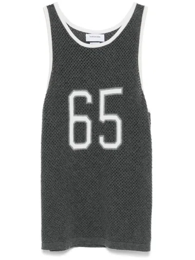 Thom Browne Cashmere Basketball Jersey In Gray