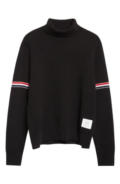 Thom Browne Cashmere Blend Turtleneck Sweater In Black