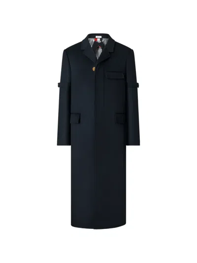 Thom Browne Cashmere Chesterfield Overcoat In Blue