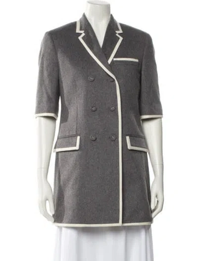 Pre-owned Thom Browne Cashmere Coat In Gray