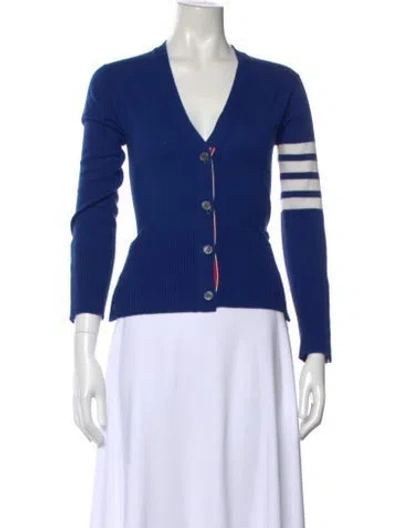 Pre-owned Thom Browne Cashmere Colorblock Pattern Sweater In Blue