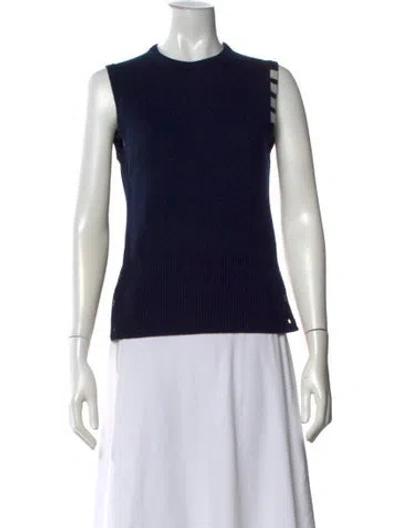 Pre-owned Thom Browne Cashmere Crew Neck Sweater In Blue