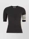 Thom Browne Striped Detail Shortsleeved Jumper In Gray