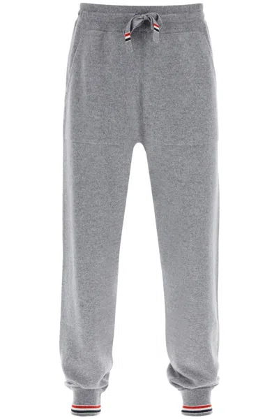 Thom Browne Cashmere Drawstring Pants In Gray