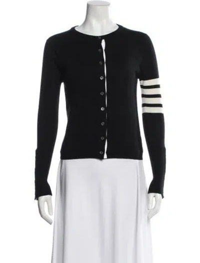 Pre-owned Thom Browne Cashmere Graphic Print Sweater In Black