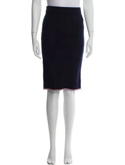 Pre-owned Thom Browne Cashmere Knee-length Skirt In Blue