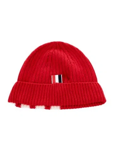 Pre-owned Thom Browne Cashmere Knit Beanie In Red