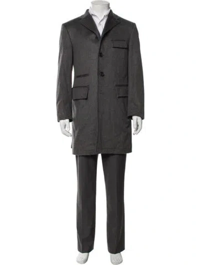 Pre-owned Thom Browne Cashmere Overcoat In Grey