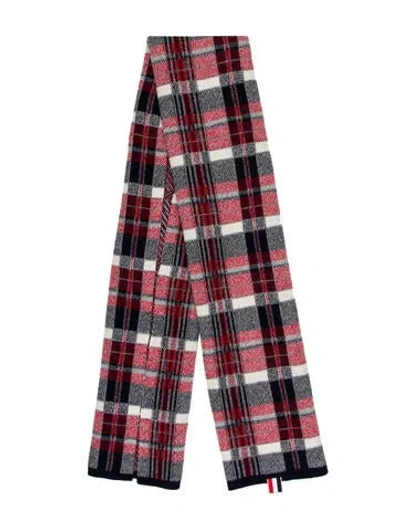 Pre-owned Thom Browne Cashmere Plaid Print Scarf In Red