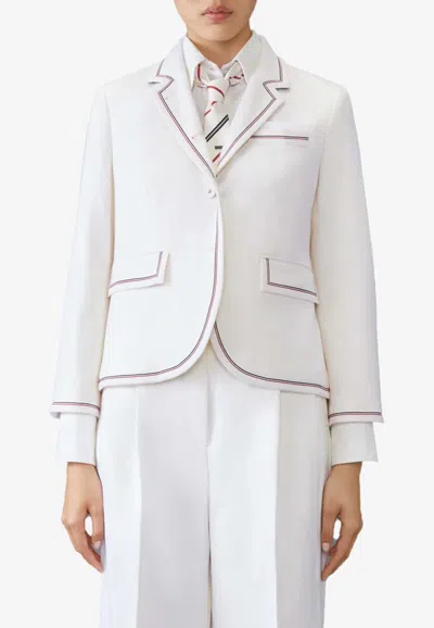 Thom Browne Cashmere Single-breasted Blazer In White