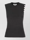Thom Browne Cashmere Sleeveless Sweater Stripe Detail In Gray