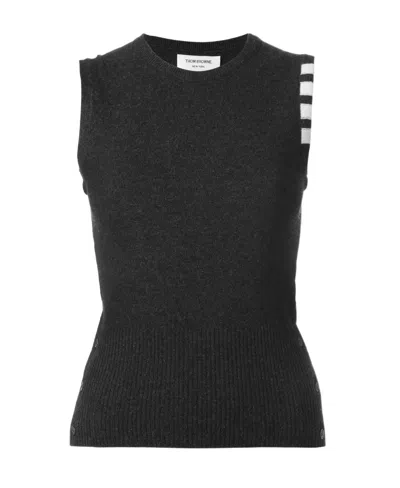 THOM BROWNE CASHMERE STRIPE DETAIL TOP