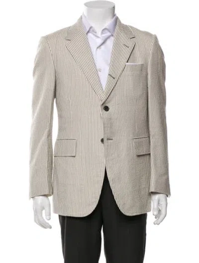Pre-owned Thom Browne Cashmere Striped Blazer In Neutral