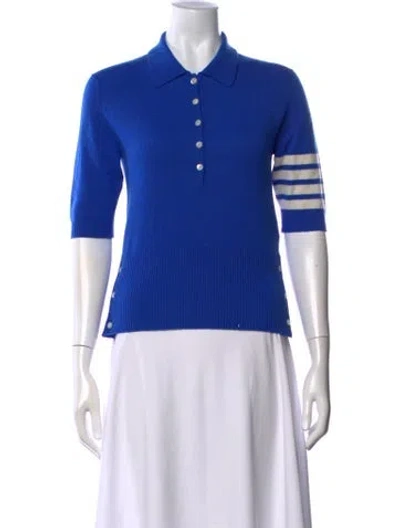 Pre-owned Thom Browne Cashmere Striped Sweater In Blue
