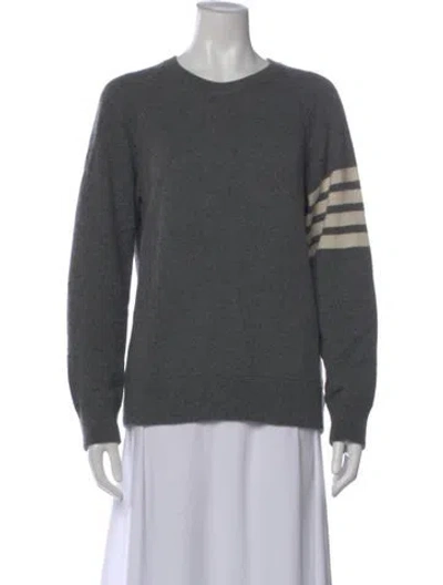 Pre-owned Thom Browne Cashmere Striped Sweater In Gray