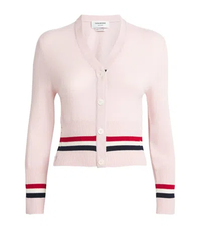 Thom Browne Cashmere V-neck Cardigan In Pink