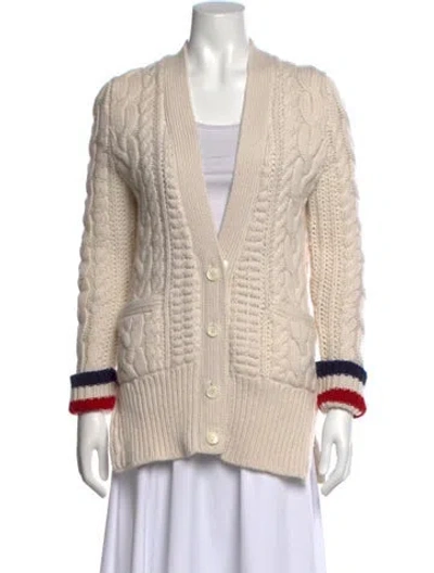 Pre-owned Thom Browne Cashmere V-neck Sweater In Neutrals