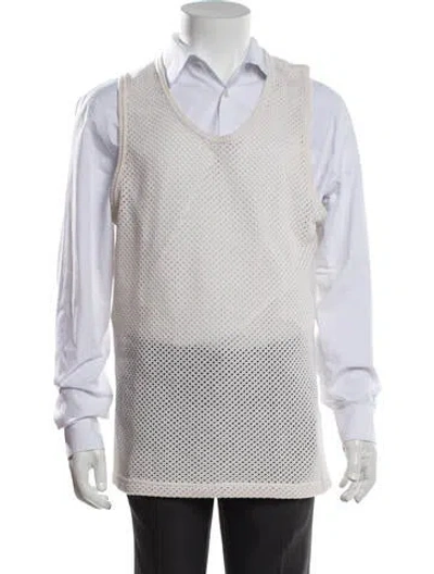 Pre-owned Thom Browne Cashmere V-neck Sweater Vest In White