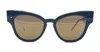 Thom Browne Cateye - Shiny Navy / Red / White Sunglasses In Navy Blue