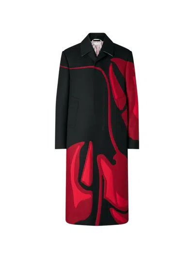Thom Browne Cavalry-twill Lobster Overcoat In Black