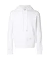 Thom Browne Center-back Stripe Jersey Hoodie In White