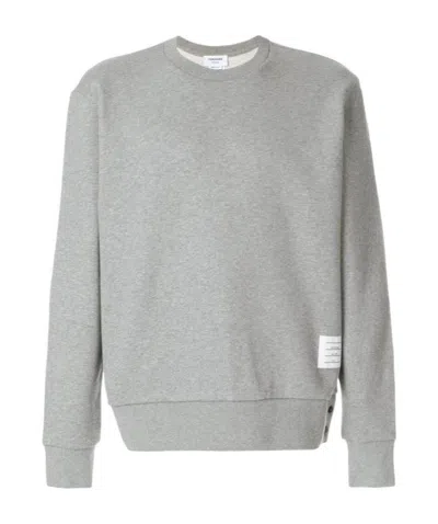 Thom Browne Center-back Stripe Jersey Pullover In Gray