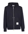 Thom Browne Center-back Stripe Loopback Hoodie In Black