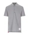 Thom Browne Short-sleeve Pique Polo Shirt In Gray