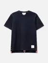 Thom Browne Blue T-shirt With Logo Patch In Stretch Wool Man In Blue
