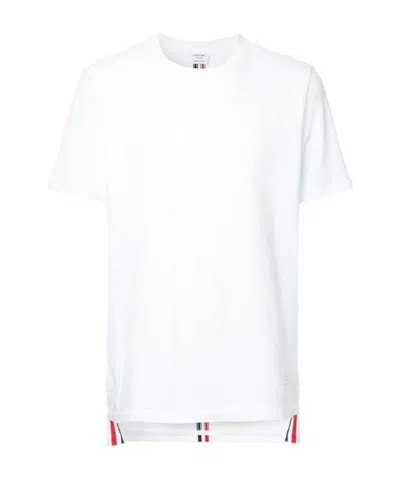 Thom Browne Central Striped T-shirt On The Back In White