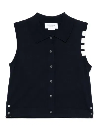 THOM BROWNE 4-BAR COTTON VEST