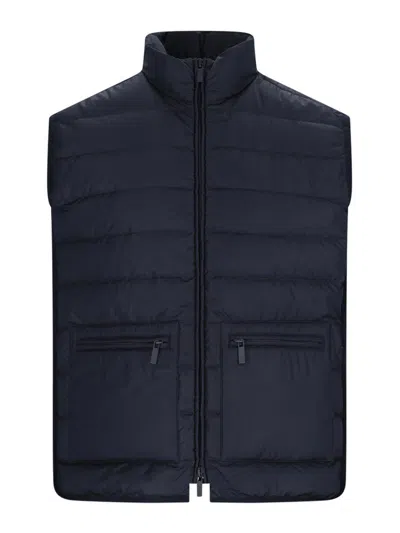 Thom Browne Padded High -neck Vest In Blue