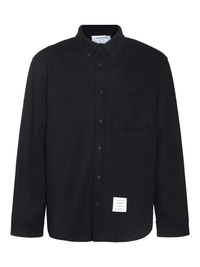 THOM BROWNE NAVY BLUE COTTON CASUAL JACKET