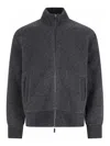 Thom Browne Ribbed High Collar Jacket With Side Pockets