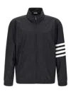 Thom Browne Jacket High Collar Elastic Cuffs Stripe Sleeves In Black