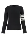 Thom Browne Crew Neck Wool Sweater With Striped Sleeves