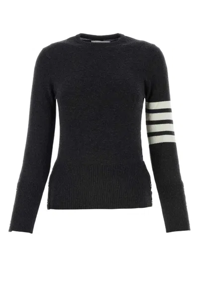 THOM BROWNE THOM BROWNE CHARCOAL WOOL SWEATER