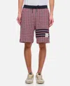 Thom Browne Check 4 Bar Sweat Cotton Shorts In Multicolour